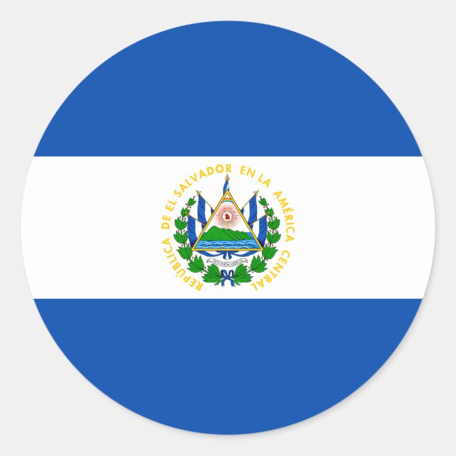 Adesivo Redondo Bandeira de El Salvador (Frente)