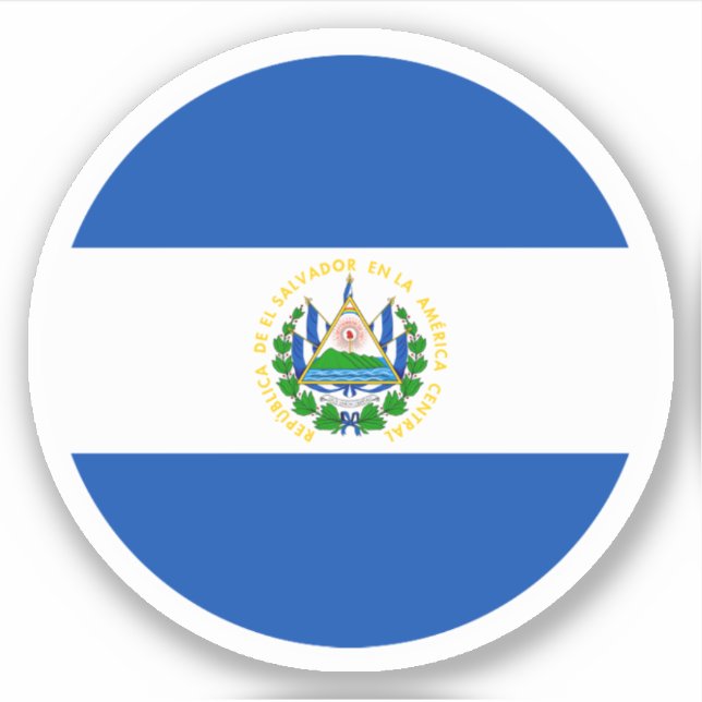 Adesivo Redondo Bandeira de El Salvador (Frente)