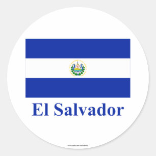 Adesivo Redondo Bandeira de El Salvador com nome