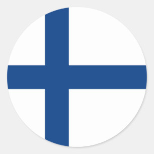 Adesivo Redondo Bandeira de Finlandia