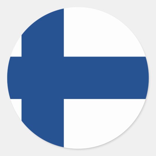 Adesivo Redondo Bandeira de Finlandia (lippu de Suomen, flagga de