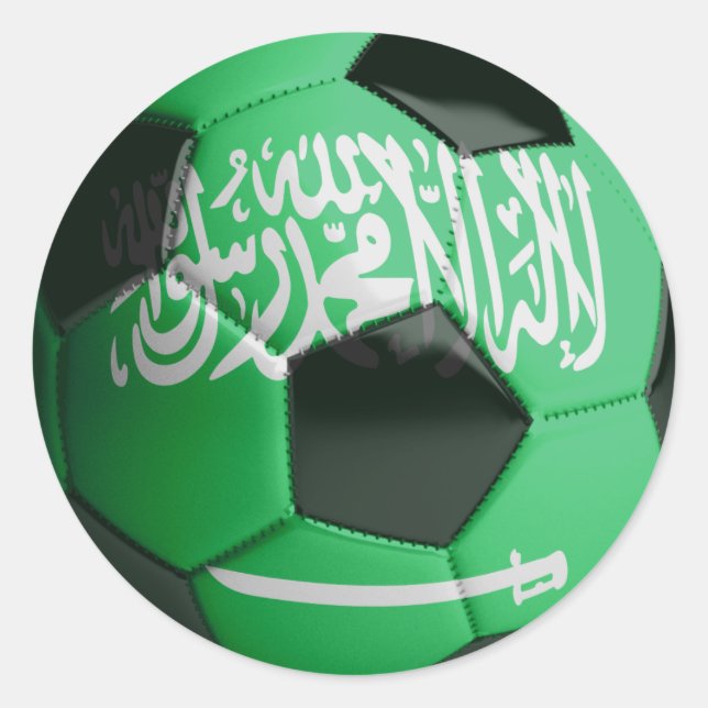 Adesivo Redondo Bandeira de Futebol da Arábia Saudita (Frente)