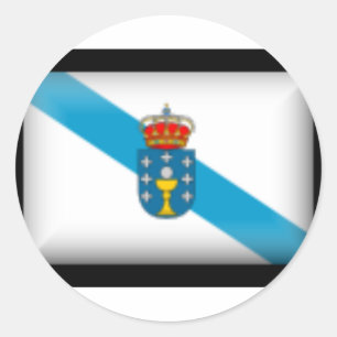 Adesivo Redondo Bandeira de Galiza da espanha
