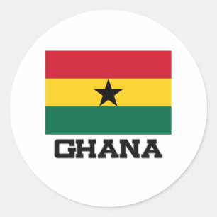 Adesivo Redondo Bandeira de Ghana