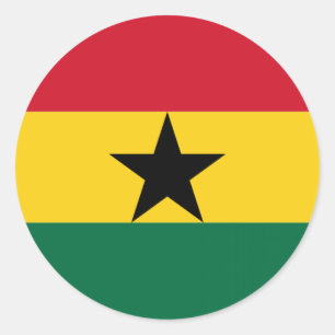 Adesivo Redondo Bandeira de Ghana