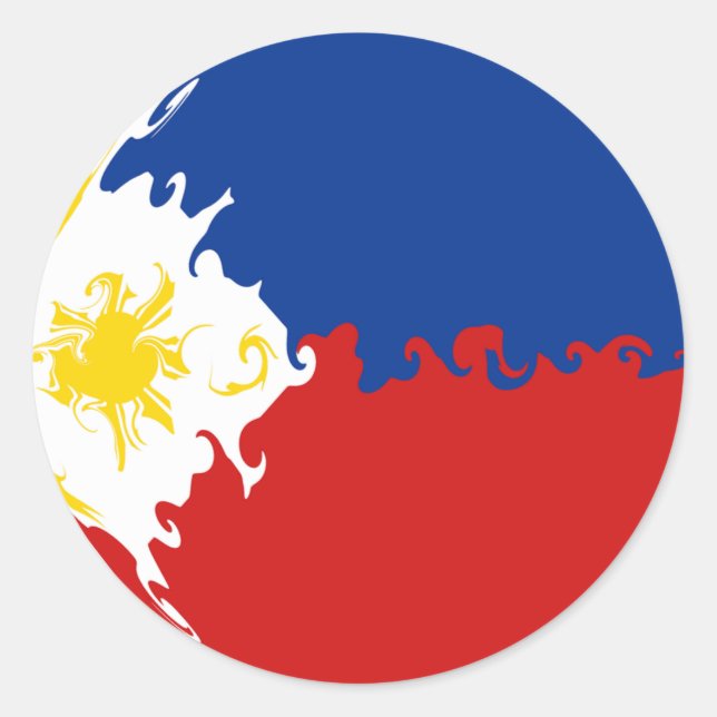 Adesivo Redondo Bandeira de Granada das Filipinas (Frente)