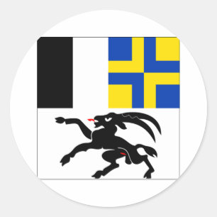 Adesivo Redondo Bandeira de Graubuenden
