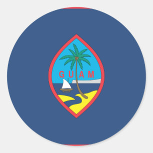 ADESIVO REDONDO BANDEIRA DE GUAM