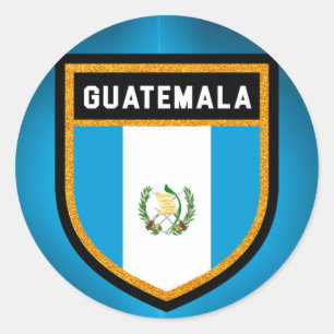 Adesivo Redondo Bandeira de Guatemala