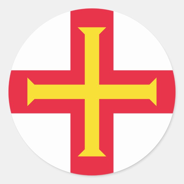 Adesivo Redondo Bandeira de Guernsey (Frente)