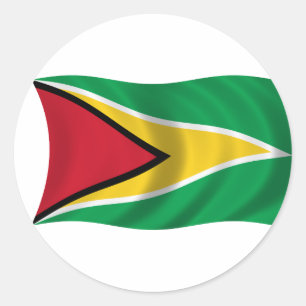 Adesivo Redondo Bandeira de Guyana