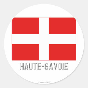 Adesivo Redondo Bandeira de Haute-Sabóia com nome