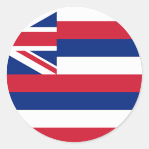 Adesivo Redondo Bandeira de Havaí