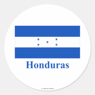 Adesivo Redondo Bandeira de Honduras com nome