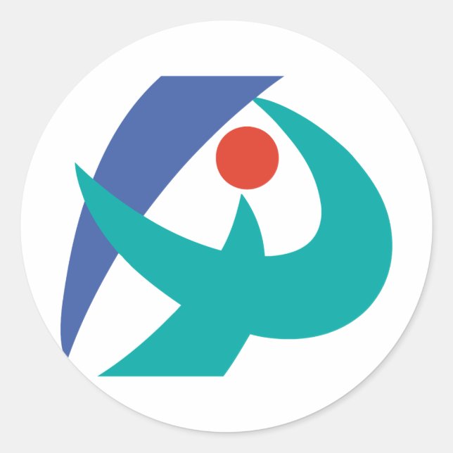 Adesivo Redondo Bandeira de Iga, Mie, Japão (Frente)