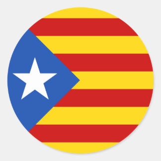 Adesivo Redondo Bandeira de Independência Catalã "L'Estelada Blava