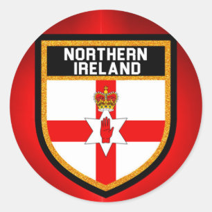 Adesivo Redondo Bandeira de Irlanda do Norte