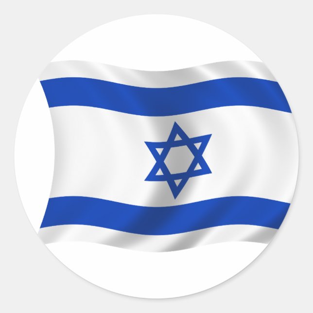 Adesivo Redondo Bandeira de Israel (Frente)