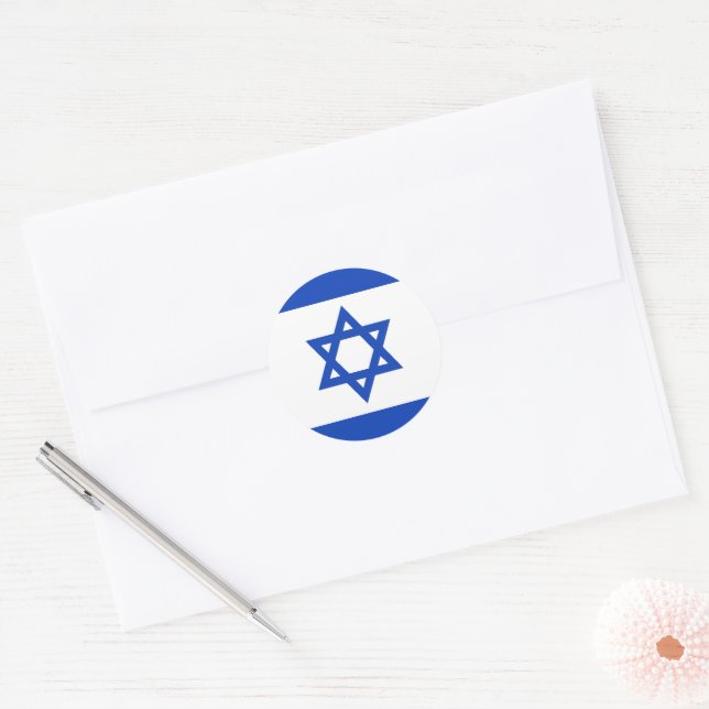 Adesivo Redondo bandeira de Israel (Envelope)