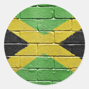 Adesivo Redondo Bandeira de Jamaica