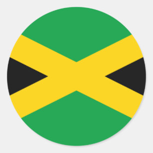 Adesivo Redondo Bandeira de Jamaica - bandeira jamaicana