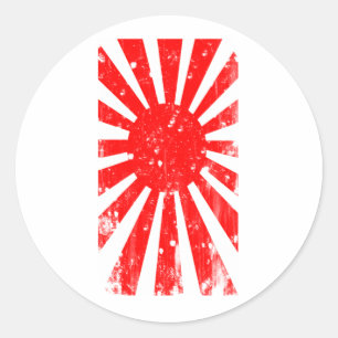 Adesivo Redondo Bandeira de Japão