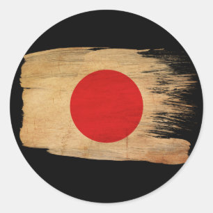 Adesivo Redondo Bandeira de Japão