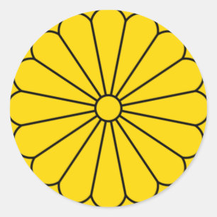 ADESIVO REDONDO BANDEIRA DE JAPÃO - BRASÃO - SELO IMPERIAL