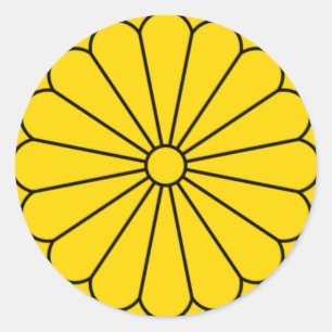 ADESIVO REDONDO BANDEIRA DE JAPÃO - BRASÃO - SELO IMPERIAL