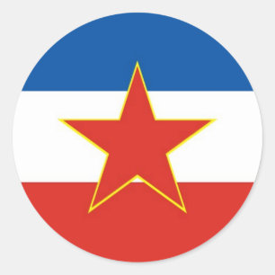 Adesivo Redondo bandeira de Jugoslávia