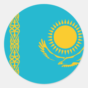 Adesivo Redondo Bandeira de Kazakhstan