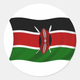 Adesivo Redondo Bandeira de Kenya