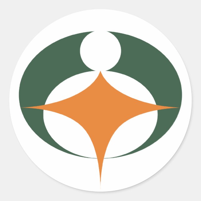 Adesivo Redondo Bandeira de Koga, Shiga, Japão (Frente)