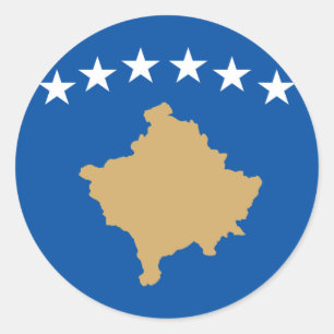 Adesivo Redondo Bandeira de Kosovo