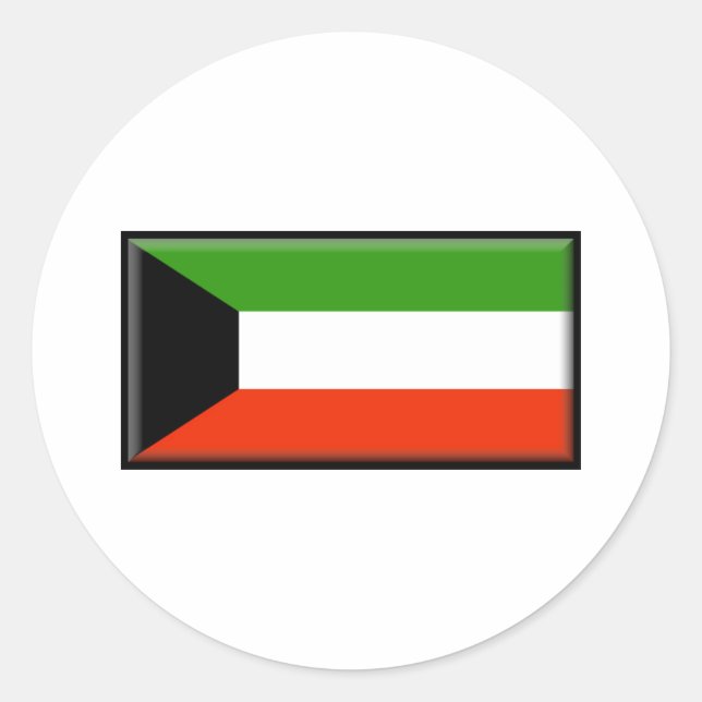 Adesivo Redondo Bandeira de Kuwait (Frente)