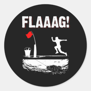 Adesivo Redondo Bandeira de Levantamento de Dica de Pesca no Gelo