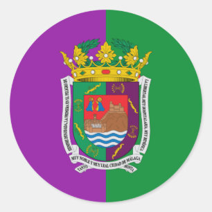 Adesivo Redondo Bandeira de Málaga