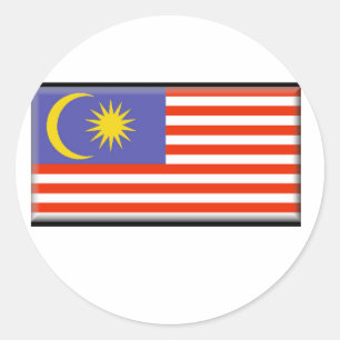 Adesivo Redondo Bandeira de Malaysia