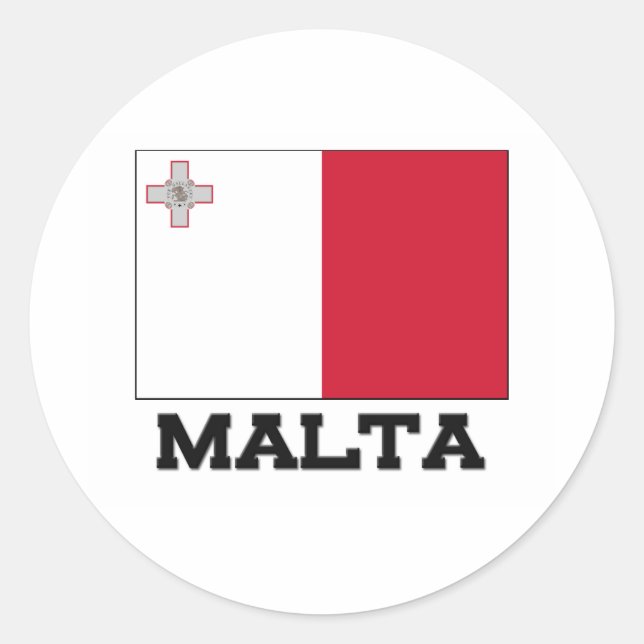 Adesivo Redondo Bandeira de Malta (Frente)