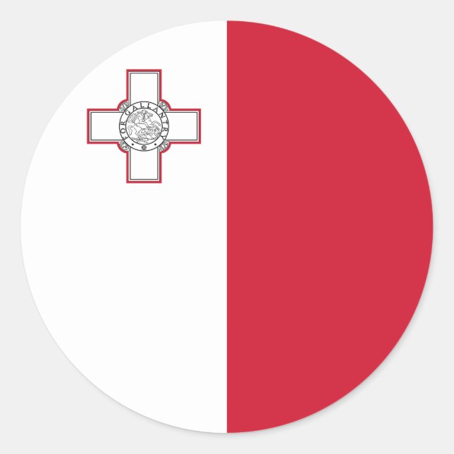 Adesivo Redondo Bandeira de Malta (Frente)