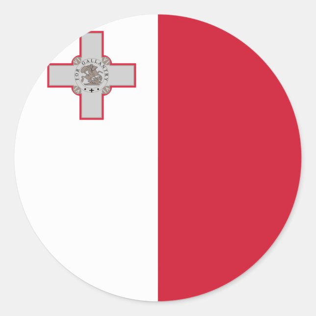Adesivo Redondo Bandeira de Malta (maltês) (Frente)