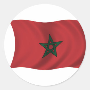 Adesivo Redondo Bandeira de Marrocos