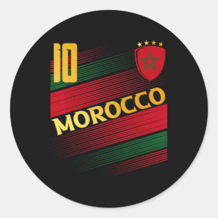 Adesivo Redondo Bandeira de Marrocos Amantes do Orgulho Marroquino