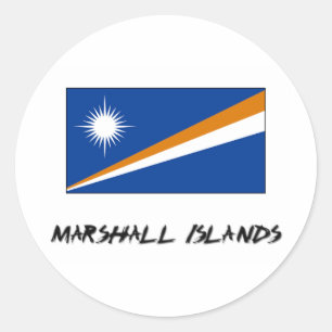 Adesivo Redondo Bandeira de Marshall Islands