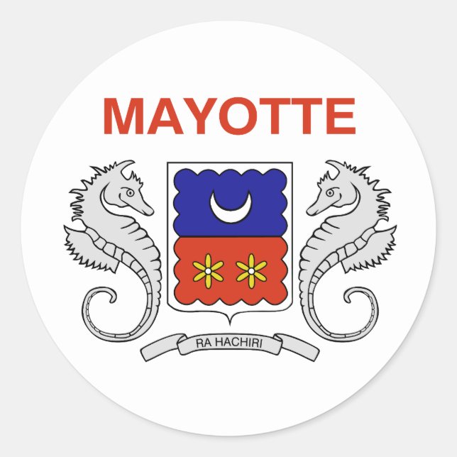 Adesivo Redondo Bandeira de Mayotte (Frente)