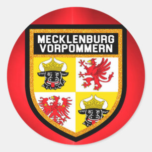 Adesivo Redondo Bandeira de Meclemburgo-Pomerania