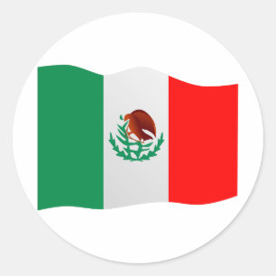 Adesivo Redondo Bandeira de México