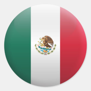 Adesivo Redondo Bandeira de México
