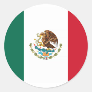 Adesivo Redondo Bandeira de México