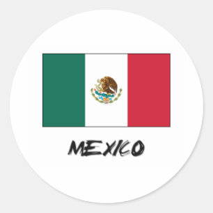 Adesivo Redondo Bandeira de México